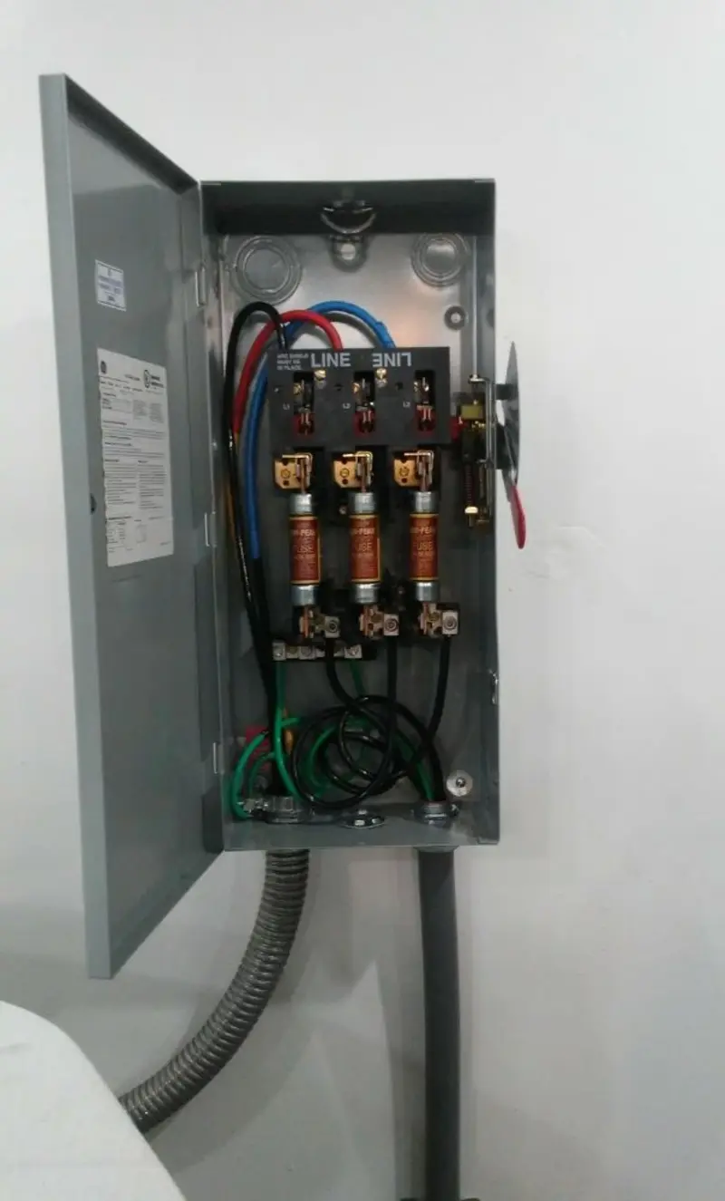 Three-phase disconnect switch installed for Electrical Wiring & Rewiring in Piney Point Village